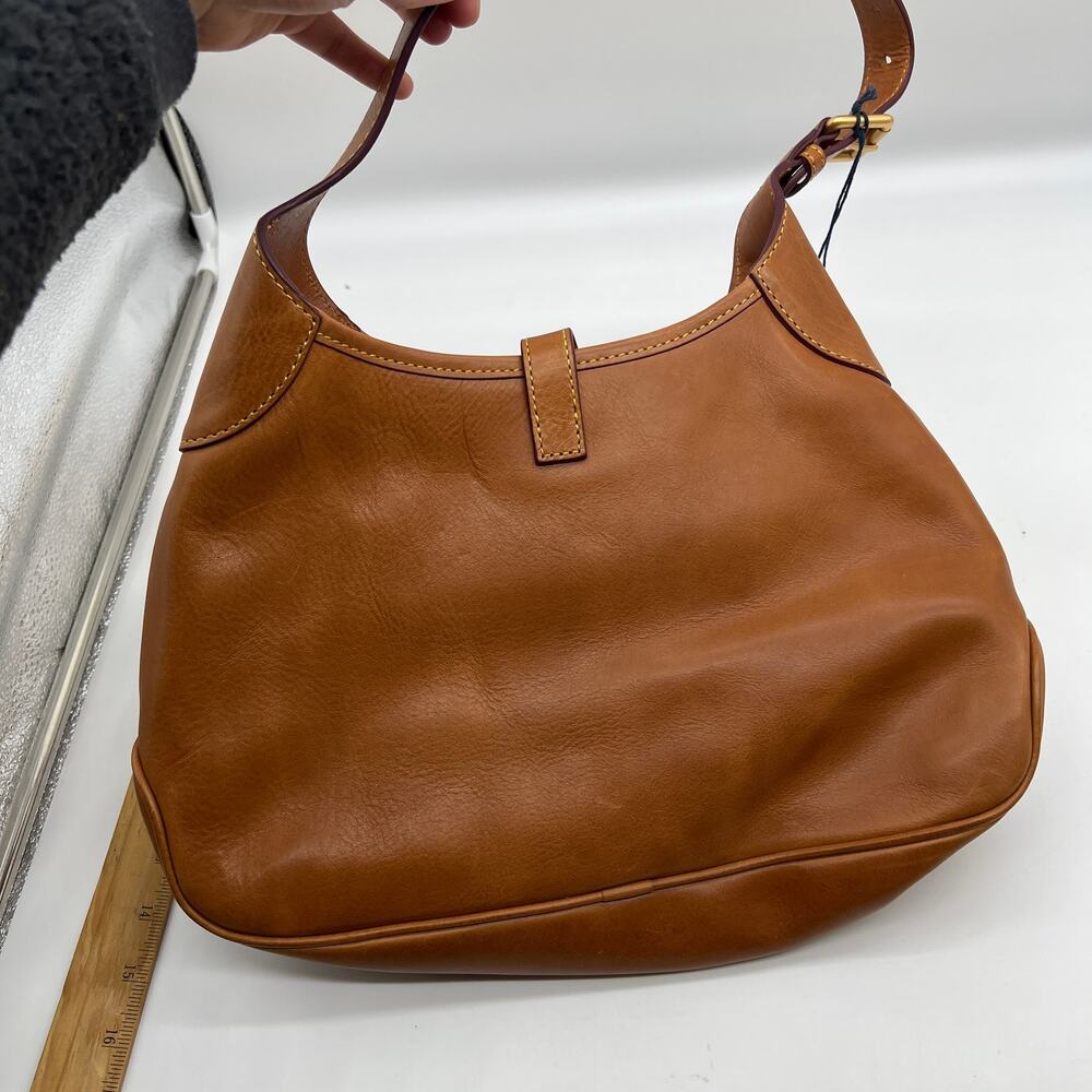 Dooney & Bourke Handbags Florentine Leather Crescent Hobo Brown Chestnut - Picture 2 of 16